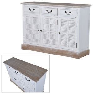 Newport White Washed 3 Door Cabinet